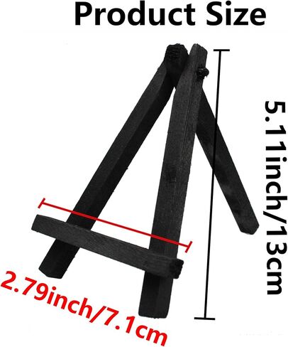 6PCS 5 Inch Mini Wood Display Easel, A-Frame Artist Painting Party Tripod Easel, Black Stand Canvas Holder for DIY, Crafts, Decoration, Photos in Kuwait