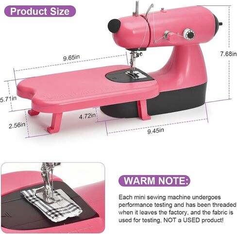 Mini Sewing Machine, Electric Sewing Machine with Expansion Table and Light, Portable Sewing Machine 2 Speed Fast Stitch Suitable for Clothes,Fabrics, DIY Home, With Basic Sewing Kit, Blue in Saudi Arabia