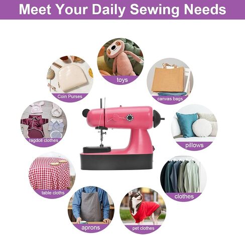 Mini Sewing Machine, Electric Sewing Machine with Expansion Table and Light, Portable Sewing Machine 2 Speed Fast Stitch Suitable for Clothes,Fabrics, DIY Home, With Basic Sewing Kit, Blue in Saudi Arabia