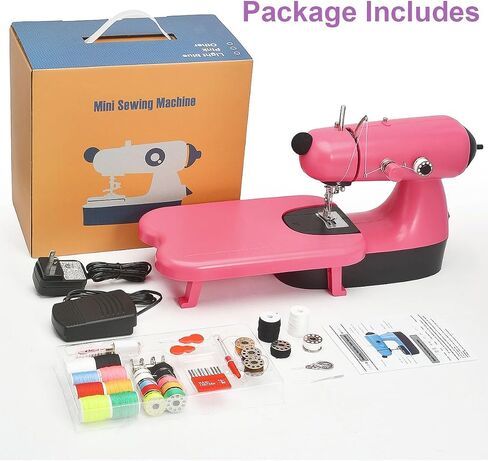Mini Sewing Machine, Electric Sewing Machine with Expansion Table and Light, Portable Sewing Machine 2 Speed Fast Stitch Suitable for Clothes,Fabrics, DIY Home, With Basic Sewing Kit, Blue in Saudi Arabia