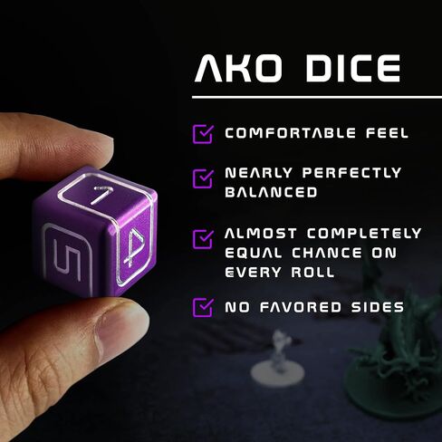 AKO D6 DICE - Include 2 Custom Metal Dices - CNC machined Number on 16mm D6 Rounded Edges dice (Green) in Saudi Arabia
