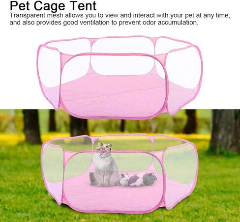 Puppy Cage Tent Portable Foldable Pet playpen Exercise Pen Kennel Pet Playpen for Dogs Puppy Cats Rabbits Small Animals Outdoor Playing(Blue) in Saudi Arabia