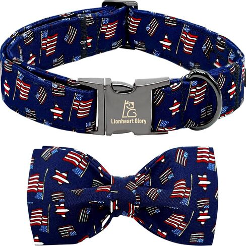 Lionheart glory Dog Collar, Blue Dog Bow Collar Boy Dog Collars with Bow Adjustable Dinosaur Bowtie Collar for Large Dogs Pet Gift in Kuwait