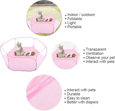 Puppy Cage Tent Portable Foldable Pet playpen Exercise Pen Kennel Pet Playpen for Dogs Puppy Cats Rabbits Small Animals Outdoor Playing(Blue) in Saudi Arabia