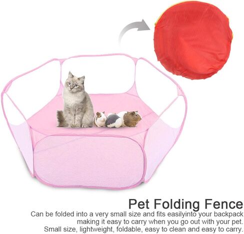 Puppy Cage Tent Portable Foldable Pet playpen Exercise Pen Kennel Pet Playpen for Dogs Puppy Cats Rabbits Small Animals Outdoor Playing(Blue) in Saudi Arabia