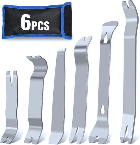 GOOACC 6PCS Auto Trim Removal Tool Kit No-Scratch Tool Kit for Car Audio Dash Panel Window Molding Fastener Remover Tool Kit-Black in Saudi Arabia