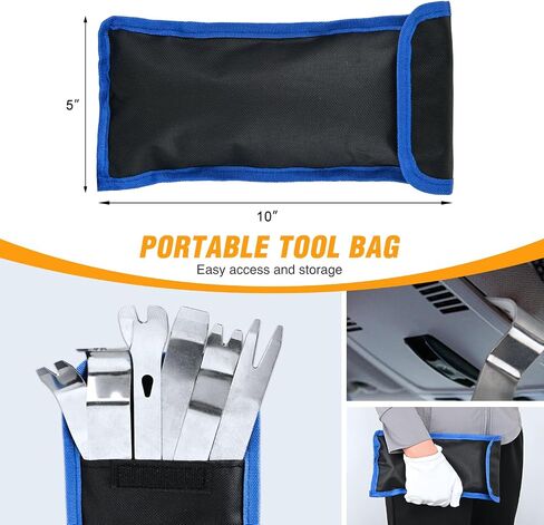 GOOACC 6PCS Auto Trim Removal Tool Kit No-Scratch Tool Kit for Car Audio Dash Panel Window Molding Fastener Remover Tool Kit-Black in Saudi Arabia