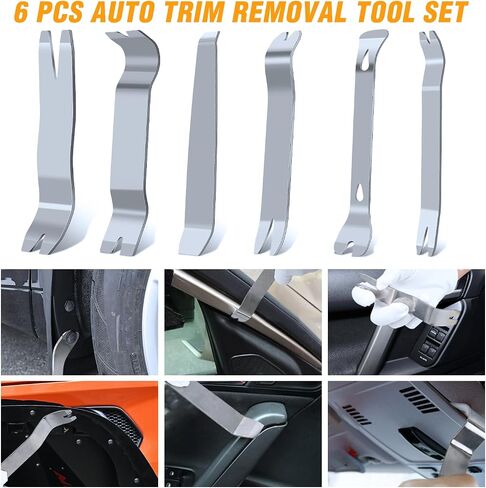 GOOACC 6PCS Auto Trim Removal Tool Kit No-Scratch Tool Kit for Car Audio Dash Panel Window Molding Fastener Remover Tool Kit-Black in Saudi Arabia