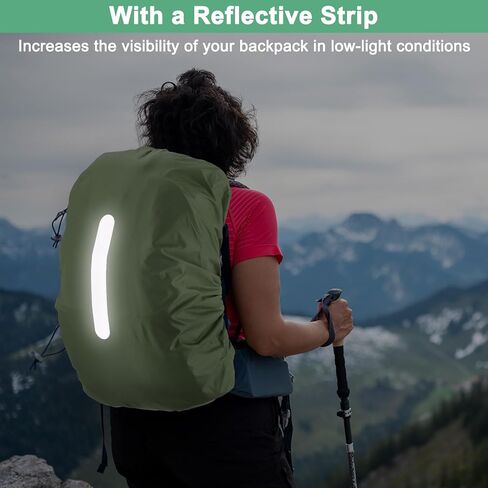 Waterproof Backpack Rain Cover Waterproof Backpack Cover, Bag Rain Cover with A Vertical Reflective Strap for Hiking/Biking/Camping/Outdoor Traveling in Kuwait