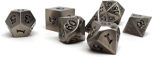 7 Piece Legendary Metal Dice Set - Bronze, Gold, Silver, and Copper Designs with Signature Font (Legendary Gold) in Saudi Arabia