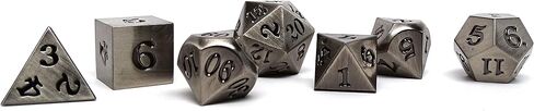 7 Piece Legendary Metal Dice Set - Bronze, Gold, Silver, and Copper Designs with Signature Font (Legendary Gold) in Saudi Arabia