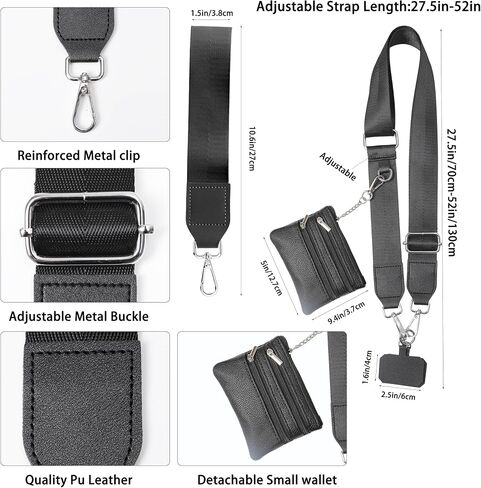 Clip and Go Phone Strap with Zippered Pouch,Phone Strap with Cellphone Chain Accessories in Saudi Arabia