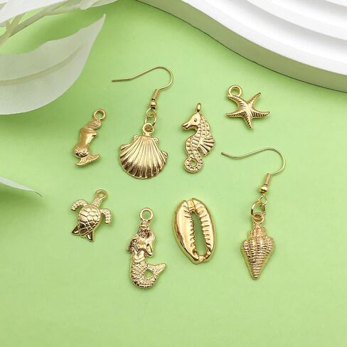 Sailanzi 72pcs Ancient Silver Ocean Series Alloy Pendant Jewelry Making DIY Keychain Earrings Pendant Various Design Charms for Jewelry Making Bracelets Necklace (SN123) in Saudi Arabia