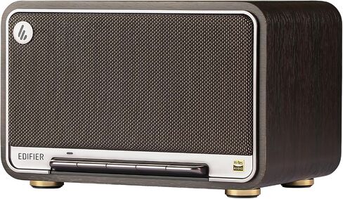 Edifier D32 Tabletop Wireless Speakers 60W RMS, Hi-Res Audio Bluetooth 5.3 Speaker Support LDAC, Portable Retro Wooden Compatible with AirPlay2, USB-C and AUX Inputs, 11 Hours Playtime, Black in Kuwait