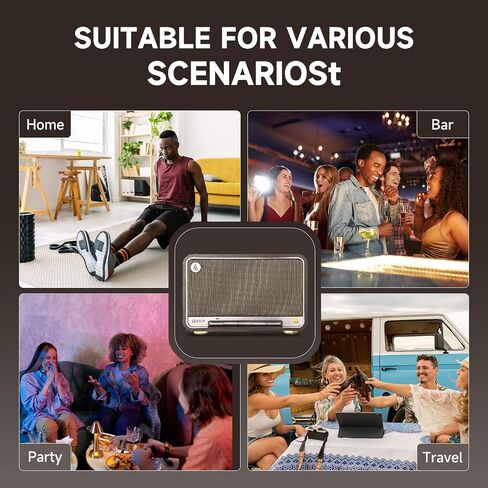 Edifier D32 Tabletop Wireless Speakers 60W RMS, Hi-Res Audio Bluetooth 5.3 Speaker Support LDAC, Portable Retro Wooden Compatible with AirPlay2, USB-C and AUX Inputs, 11 Hours Playtime, Black in Kuwait