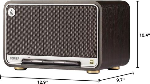 Edifier D32 Tabletop Wireless Speakers 60W RMS, Hi-Res Audio Bluetooth 5.3 Speaker Support LDAC, Portable Retro Wooden Compatible with AirPlay2, USB-C and AUX Inputs, 11 Hours Playtime, Black in Kuwait