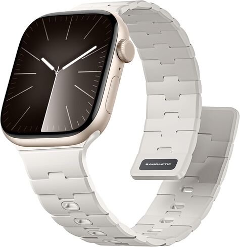 Watchand Silicone Watchband متوافق مع فرق Apple Watch للرجال 44 مم 45 مم 46 مم 49 مم 42 مم ، حزام مغناطيس قوي للرياضة لـ IWatch Series 10 9 Ultra 2 SE 8 7 6 5 4 3 1 ، Black in Kuwait