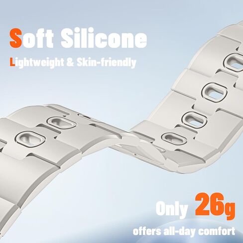 Watchand Silicone Watchband متوافق مع فرق Apple Watch للرجال 44 مم 45 مم 46 مم 49 مم 42 مم ، حزام مغناطيس قوي للرياضة لـ IWatch Series 10 9 Ultra 2 SE 8 7 6 5 4 3 1 ، Black in Kuwait