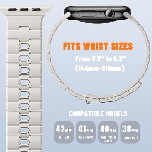 Watchand Silicone Watchband متوافق مع فرق Apple Watch للرجال 44 مم 45 مم 46 مم 49 مم 42 مم ، حزام مغناطيس قوي للرياضة لـ IWatch Series 10 9 Ultra 2 SE 8 7 6 5 4 3 1 ، Black in Kuwait