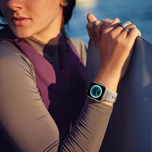 Watchand Silicone Watchband متوافق مع فرق Apple Watch للرجال 44 مم 45 مم 46 مم 49 مم 42 مم ، حزام مغناطيس قوي للرياضة لـ IWatch Series 10 9 Ultra 2 SE 8 7 6 5 4 3 1 ، Black in Kuwait