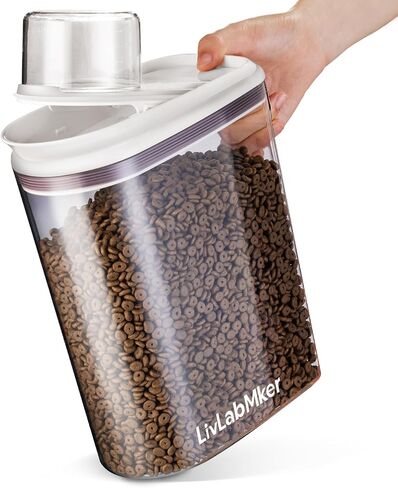 3.5L/4Lbs/62oz/3.3QT Airtight Dog food storage container with handle,Dog Treat Container With Measuring cup,Dry Pet Food storage bin for Dogs,Cats,and Birds in Saudi Arabia