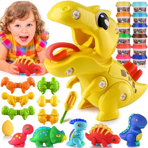 Dough Play Tool Set for Kids - 28Pcs Kitchen Creations Noodle Playset and Ice Cream Maker Machine Kit for Toddlers Birthday (8 Colors Included) in Saudi Arabia