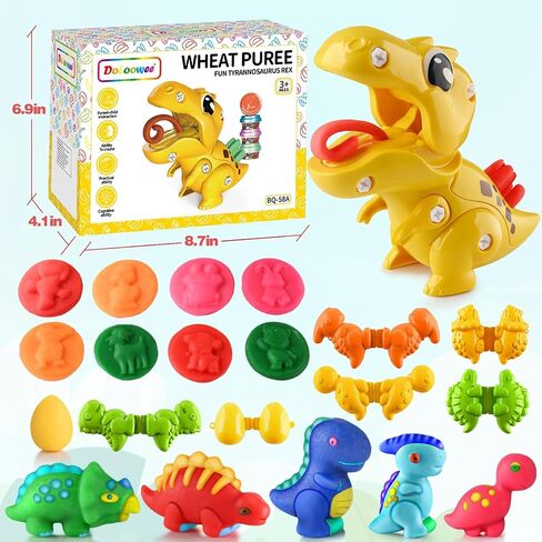 Dough Play Tool Set for Kids - 28Pcs Kitchen Creations Noodle Playset and Ice Cream Maker Machine Kit for Toddlers Birthday (8 Colors Included) in Saudi Arabia