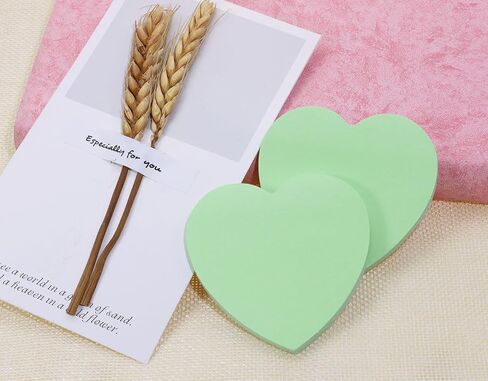 Mini Skater 2 Pack Kraft Paper Notes Sticky Notes Heart على شكل قلب ذاتي علامات تبويب كتاب علامات الورق لزجة ملصقات ملصقات 100 أوراق (Pink) in Saudi Arabia
