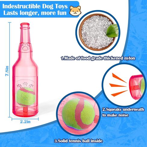Mity rain Water Bottle Dog Toy - Dog Toys for Aggressive Chewers Cute Squeaky Dog Toys for Large/Medium/Small Dogs Interactive Dog Toys to Keep Them Busy Crunchnplay Bottle Toy (Blue) in Saudi Arabia