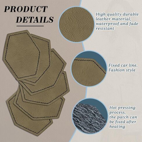 Blank Leather Patch BS Hexagon (Grey), Custom in Saudi Arabia