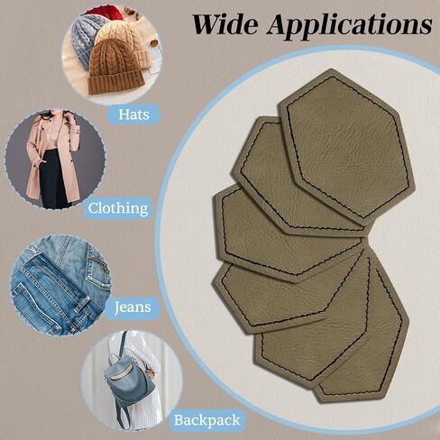 Blank Leather Patch BS Hexagon (Grey), Custom in Saudi Arabia