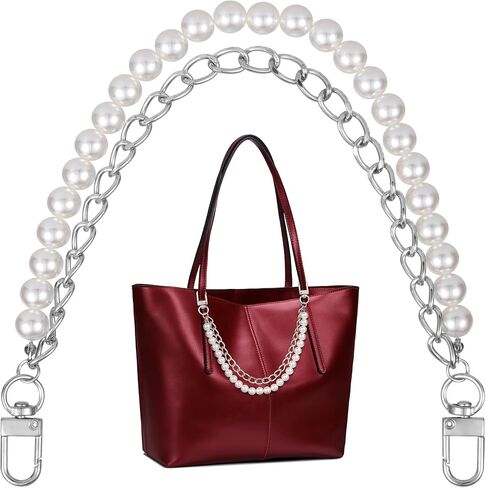 Pearl Purse Double Extender Chain, Gold Bag Charm Handle with Metal Buckles, 10 mm Replacement Bag Straps for Women, Elegant Accessory Decoration for Handbags, Purse (1PCS) in Saudi Arabia