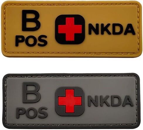 نوع الدم التكتيكي هو ربط الخطاف الدعم بديل 2 قطع من أجل O الإيجابية PVC Rubber Patch DIY Emblem Medical Medic Patches Medical Clarme Medical (استبدال لـ o إيجابي) in Saudi Arabia