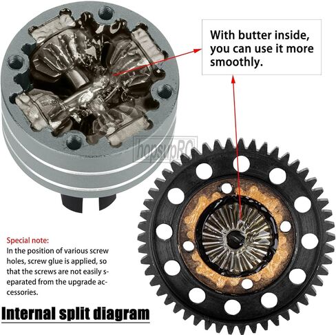 46T Upgrades Part Differential Slipper for 1/8 Outcast/Kraton/Notorious 6s BLX,1/7 Mojave/Felony 6s BLX,#45 Steel Spur Gear Slipper Clutch Diff Gear Hops Up.Red in Saudi Arabia