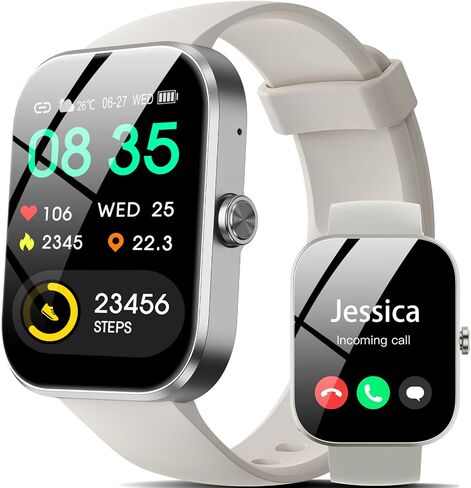 Smart Watch 1.91" HD Smartwatches Men Women, Fitness Tracker Bluetooth Call, 112+ Sports, IP68 Waterproof, Heart Rate Sleep Monitor Pedometer Calories Alarm Clock Weather, for iOS Android in Kuwait