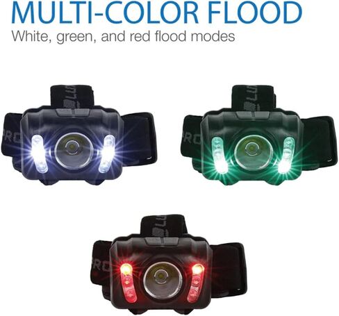 LUXPRO LED Headlamp - Bright 300 Lumen Head Lamp for Outdoors, Camping & Hiking - 6 Light Modes White, Green & Red Light - IPX4 Waterproof - Adjustable Headband - LP345V2 - Batteries Included in Saudi Arabia