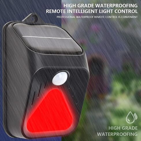 Solar Outdoor Motion Sensor Alarm 100db Loud Siren Lamp Noise Maker 3Working Modes Strobe Light with Remote,Say Goodbye to The Unwanted Explorers (Black) in Saudi Arabia