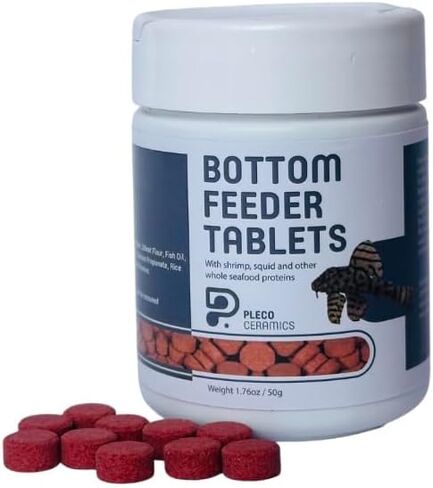 Plecoceramics Algae Wafers Universal Fish Food for Most Aquarium Fish - Turtle Food - Goldfish Food - Catfish Food - Algae Spirulina Wafers for Bottom Feeders - Protein Wafers (50 gr, with Spirulina) in Saudi Arabia
