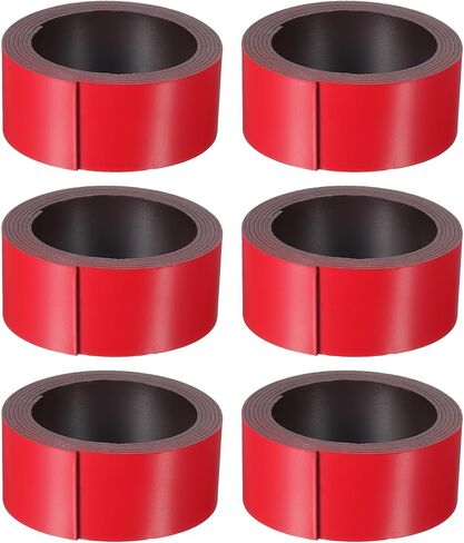 PATIKIL 19.7ft x 1 inch Dry Erase Magnetic Label Strip, 6Pcs Blank Magnet Sticky Labels Magnetic Tag Roll Tape for Whiteboard Refrigerator Classroom, Blue/White/Red/Yellow/Green/Orange in Saudi Arabia
