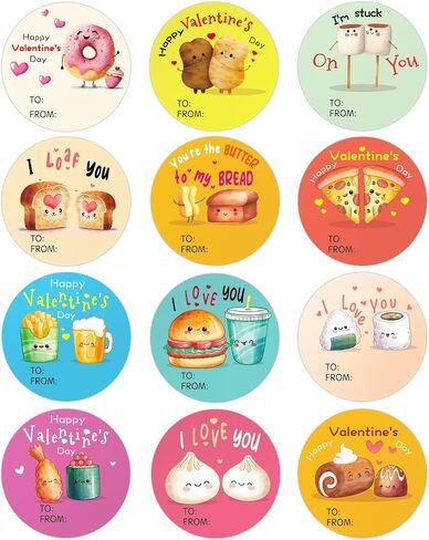 SICOHOME Happy Valentines Day Stickers 36pcs 1.5in Valentines Stickers for Kids Adults Label Stickers Envelope Seal Stickers Valentines Day Party Favors Gift Labels to from Stickers - Dinosaur in Saudi Arabia