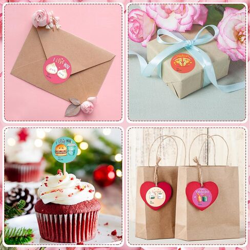 SICOHOME Happy Valentines Day Stickers 36pcs 1.5in Valentines Stickers for Kids Adults Label Stickers Envelope Seal Stickers Valentines Day Party Favors Gift Labels to from Stickers - Dinosaur in Saudi Arabia