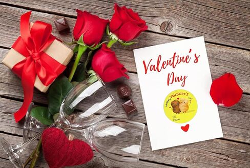 SICOHOME Happy Valentines Day Stickers 36pcs 1.5in Valentines Stickers for Kids Adults Label Stickers Envelope Seal Stickers Valentines Day Party Favors Gift Labels to from Stickers - Dinosaur in Saudi Arabia