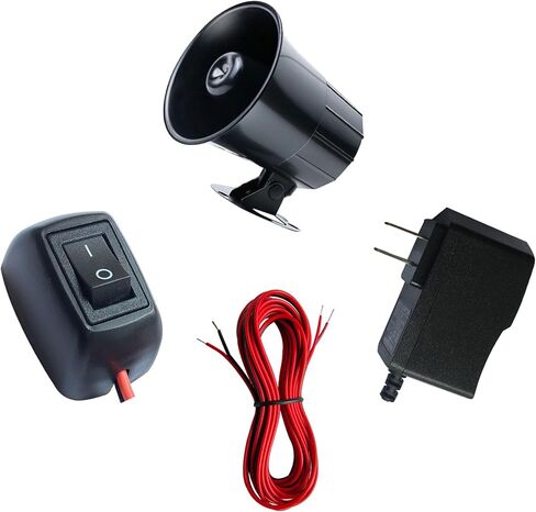 12v Wired Horn Siren Alarm System for Home Security with ON/Off Switch, 110V Power Supply and118 Inch Extension Cable, Easy Installation with All Accessories Provided. in Kuwait