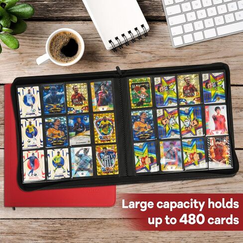 Trading Card Binder 480 Pockets, 12 Pockets Card Binder, Side Loading Card Collection Binder, Collectible Card Albums Card Folder for MTG, TCG, Football, NFL, Sports Cards, Game Cards(Blue) in Saudi Arabia