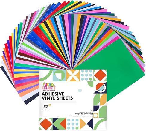 UCEC 51 Pack Permanent Adhesive Vinyl Compatible with Cricut Joy Xtra Smart Cutting Machine, 9.5"X12" Smart Removable Vinyl and Transfer Tape Matless Cutting for Party Decoration, DIY Mug, Car Decal in Saudi Arabia