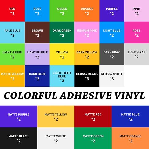 UCEC 51 Pack Permanent Adhesive Vinyl Compatible with Cricut Joy Xtra Smart Cutting Machine, 9.5"X12" Smart Removable Vinyl and Transfer Tape Matless Cutting for Party Decoration, DIY Mug, Car Decal in Saudi Arabia