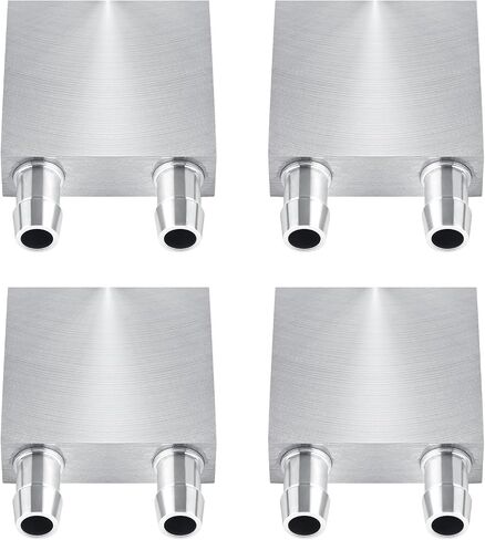 Kalolary 40x40mm Aluminum Water Cooling Block Heat Exchanger, Silver, 4PCS in Saudi Arabia