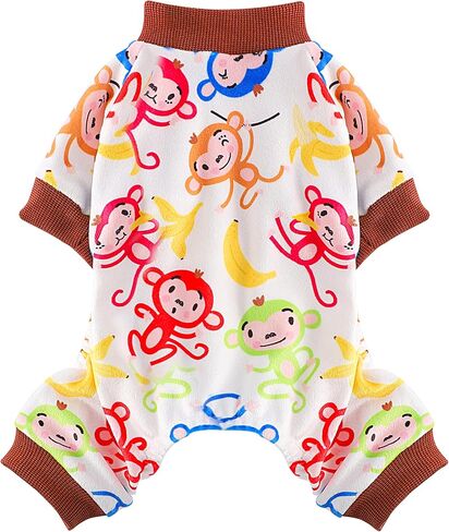 Soft Fleece Dog Pajamas for Small Dogs Adorable Puppy Sweaters Clothes Jumpsuit Pjs Lightweight Cat Coat Pet Apparel Yellow Duck, XS in Saudi Arabia