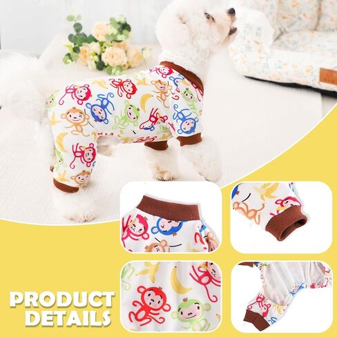 Soft Fleece Dog Pajamas for Small Dogs Adorable Puppy Sweaters Clothes Jumpsuit Pjs Lightweight Cat Coat Pet Apparel Yellow Duck, XS in Saudi Arabia