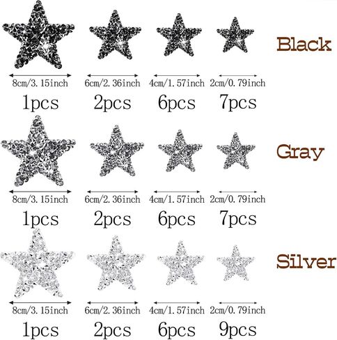 50 Pcs Iron on Star Patches, Rhinestone Star Iron on Patches,Iron on Patches for Clothe Patches for Hats,Glitter Rhinestone Appliques Adhesive,Star Patches Iron on Patches for Bag Jeans Shoes in Saudi Arabia